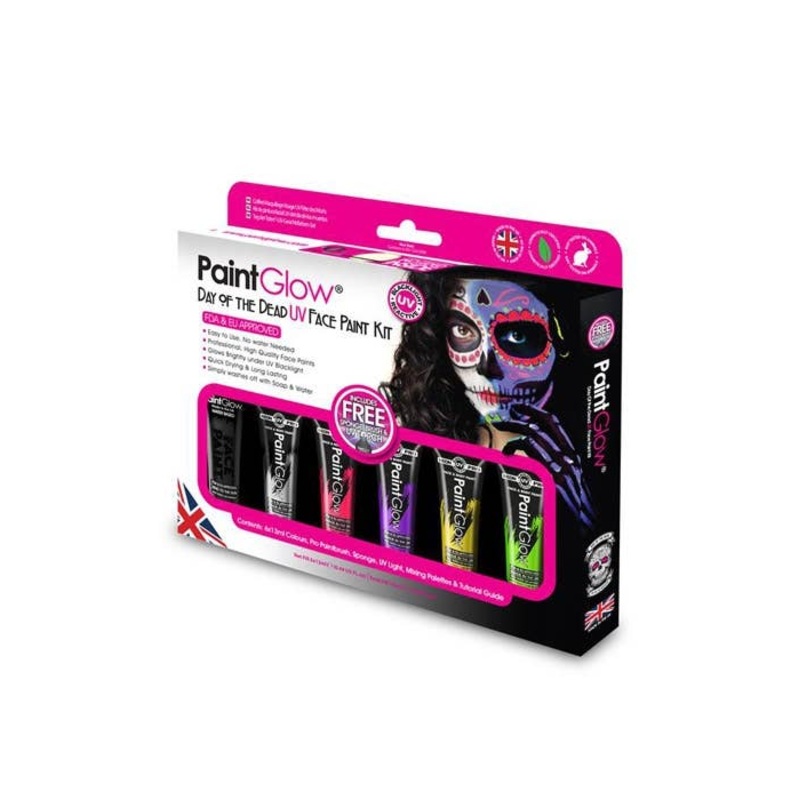 Day of the Dead UV Face and Body Makeup Kit