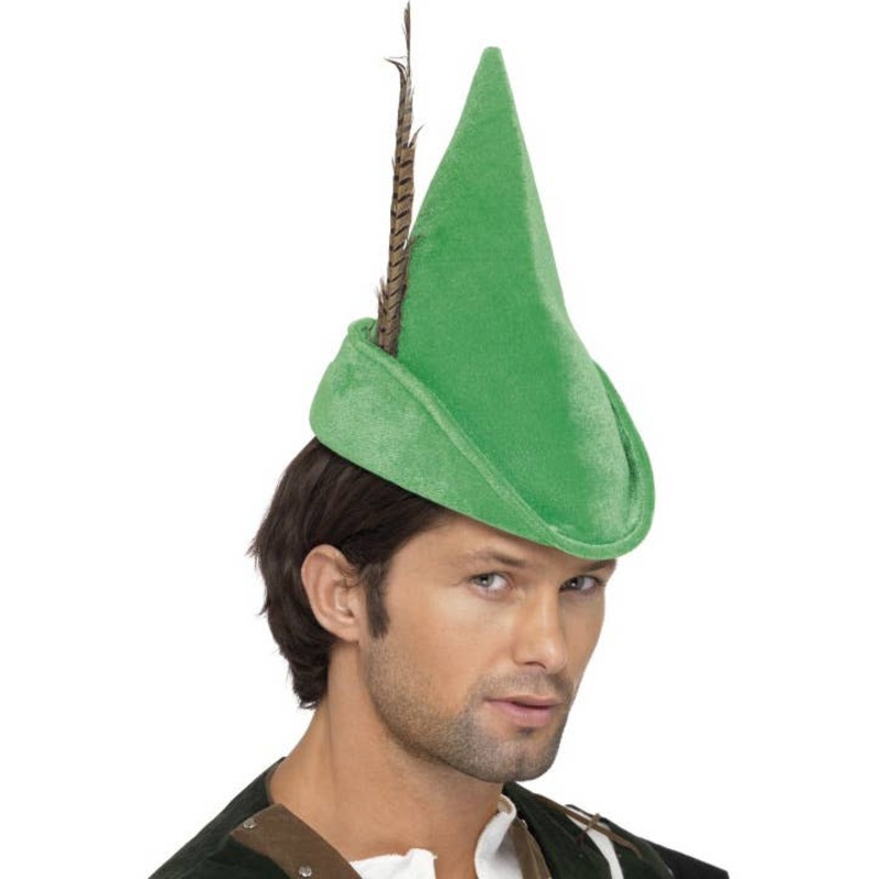 Deluxe Robin Hood Costume Hat With Feather
