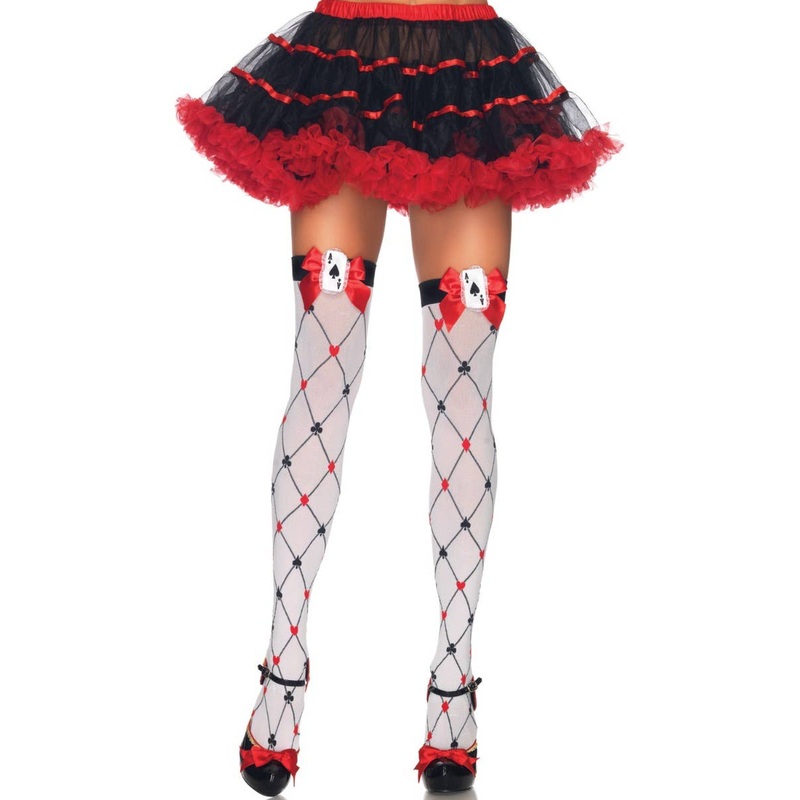 Diamond Card Suit Thigh High Stockings