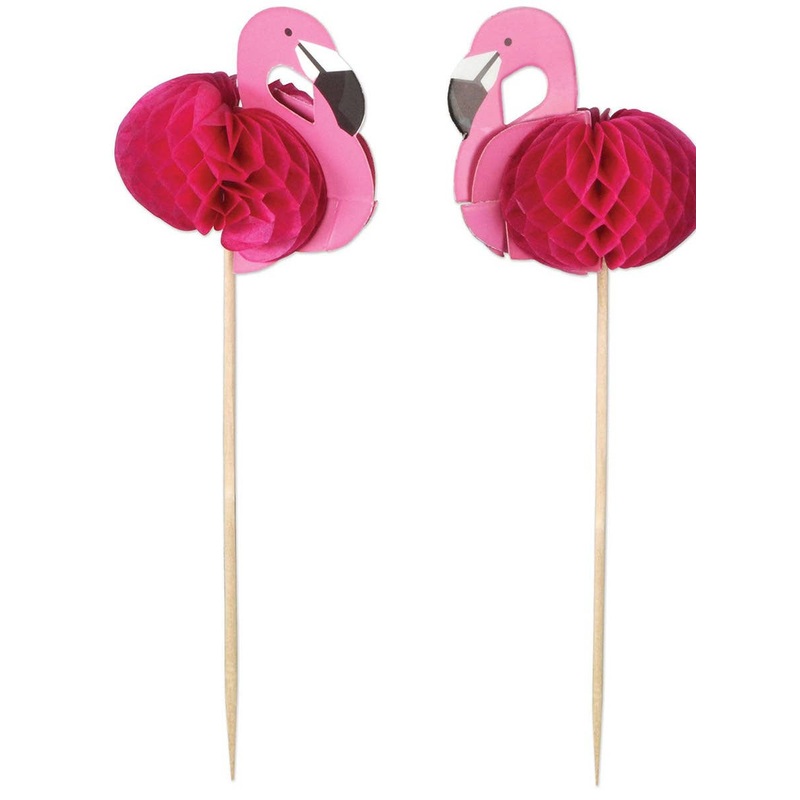 Flamingo 24 Pack Skewer Picks Party Supplies