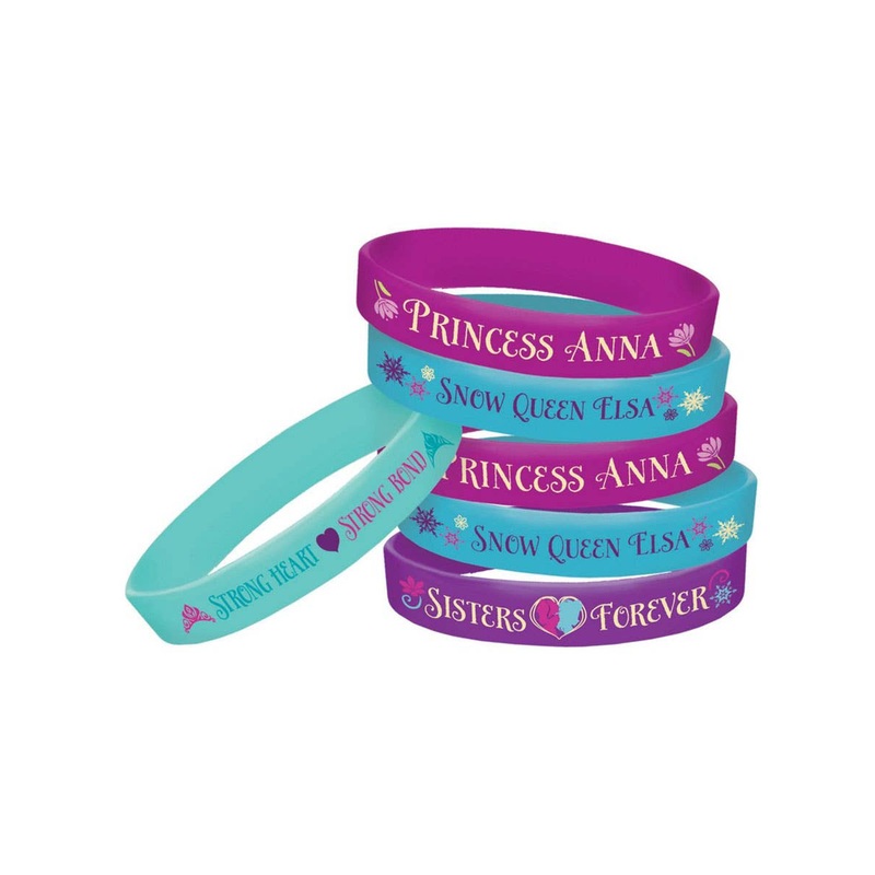 Frozen Pack of 4 Rubber Bracelets Party Favours