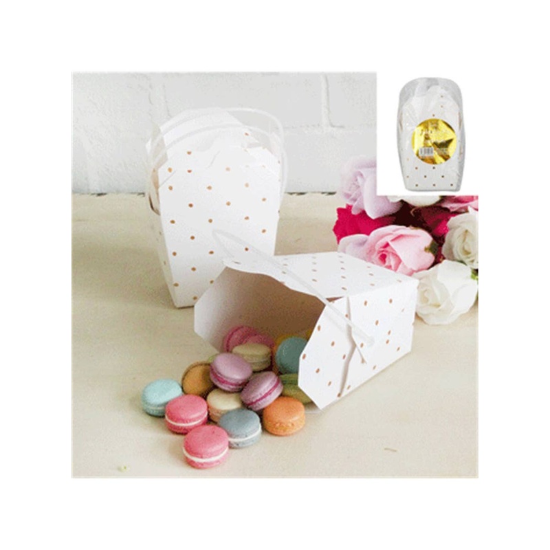 Gold and White Polka Dot 3 Pack Paper Favour Boxes