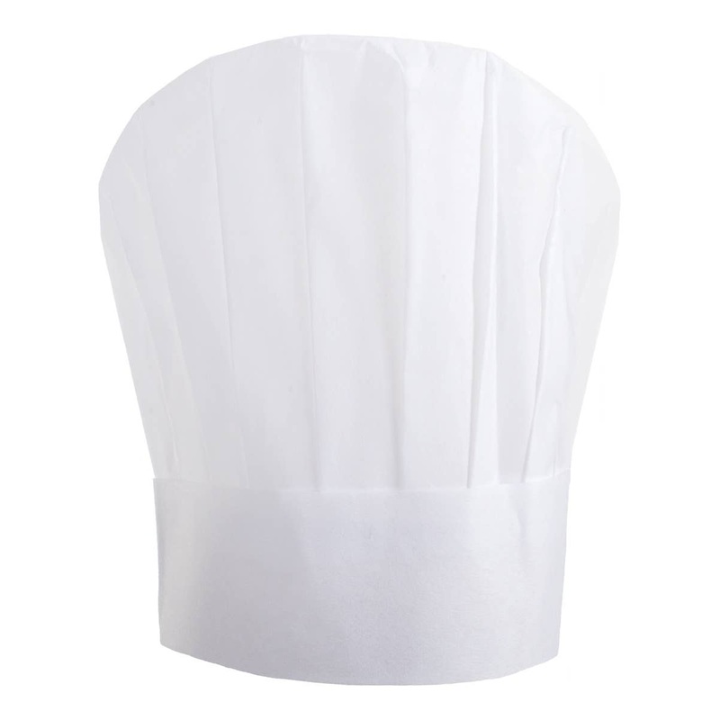 Large White Chef Costume Hat for Adults