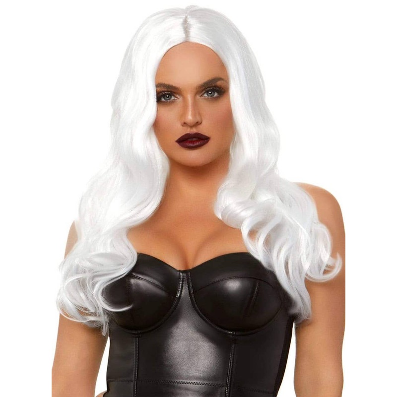 Long Wavy White Bewitching Womens Wig