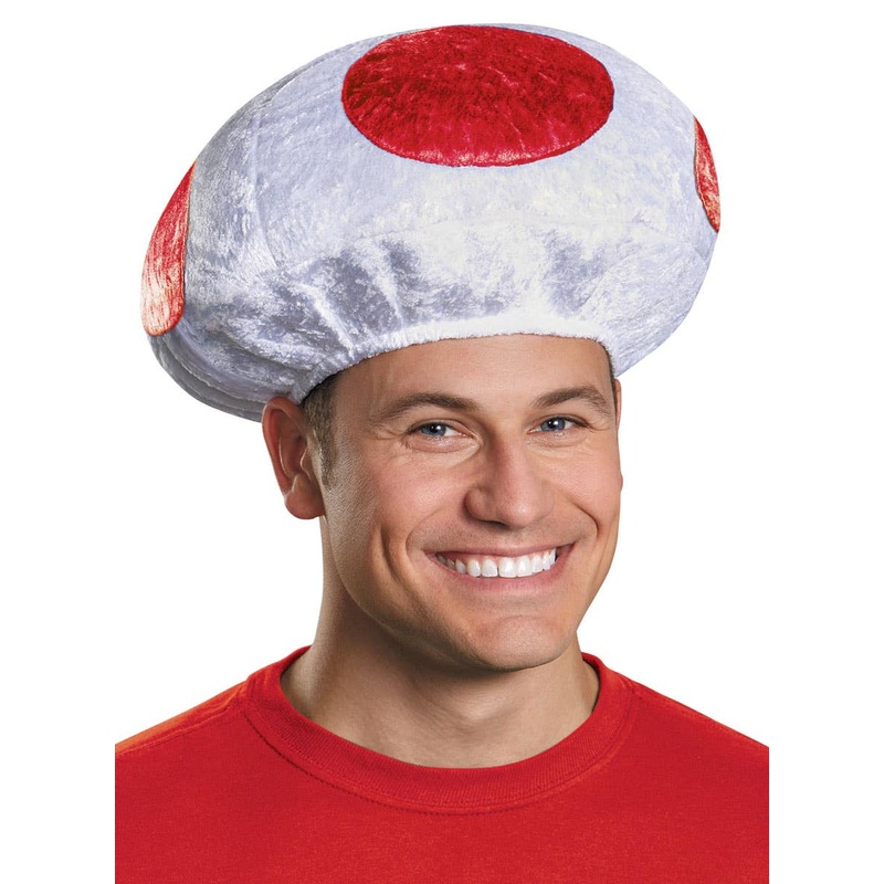 Mario Brothers Adults Plush Toad Costume Hat