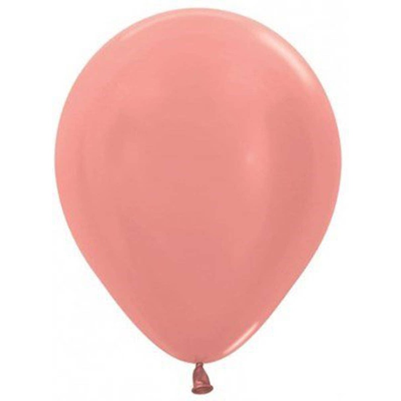Metallic Rose Gold Single 30cm Latex Balloon
