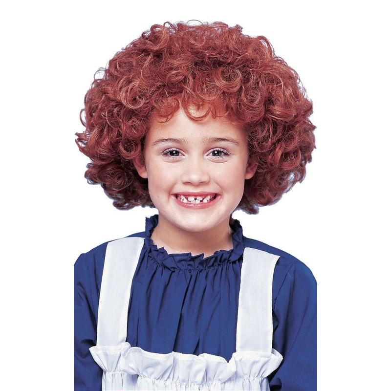Orphan Annie Girls Red Curly Costume Wig