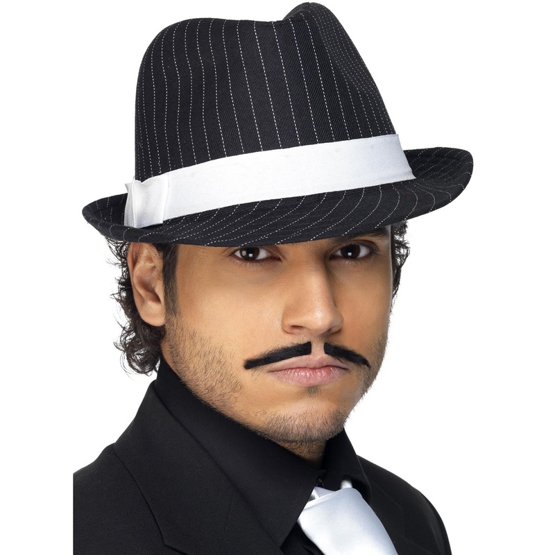 Pinstripe 20s Gangster Trilby Costume Hat