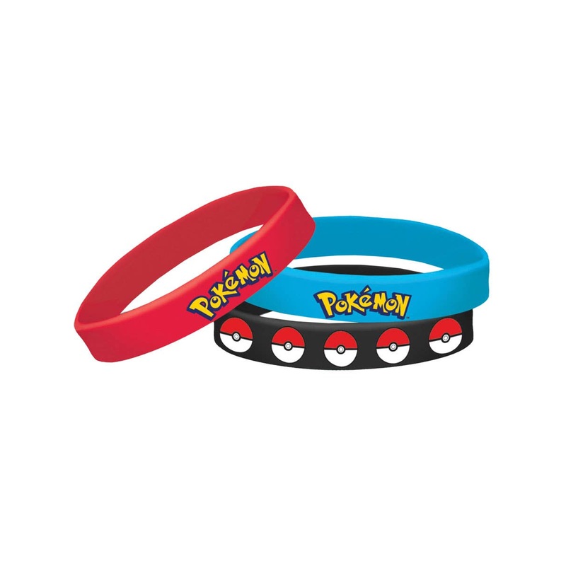 Pokemon Core 6 Pack Rubber Bracelets Party Favours