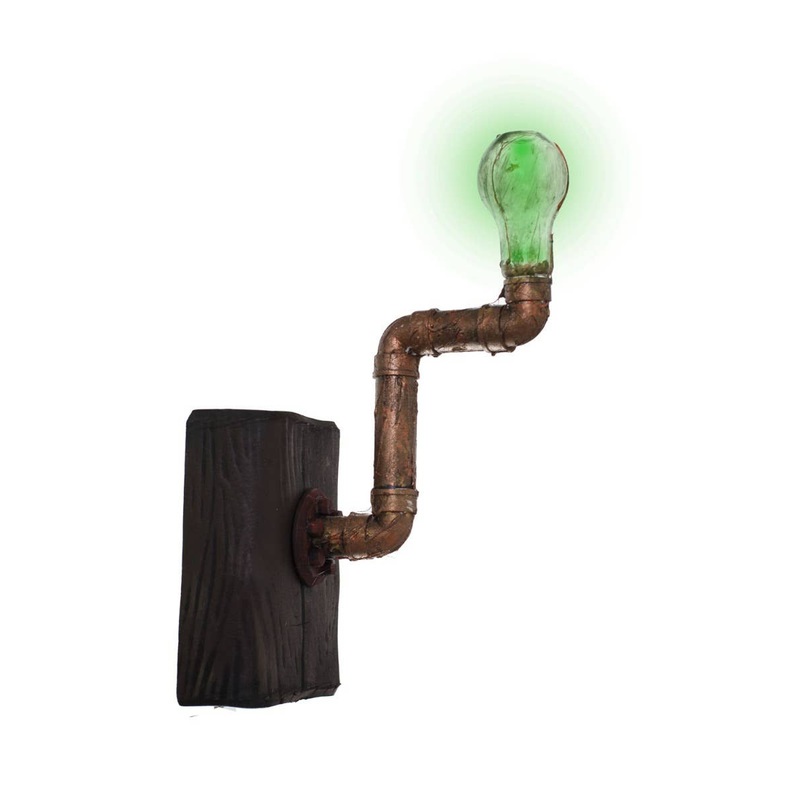 Rusty Old Light Up Wall Light Halloween Decoration