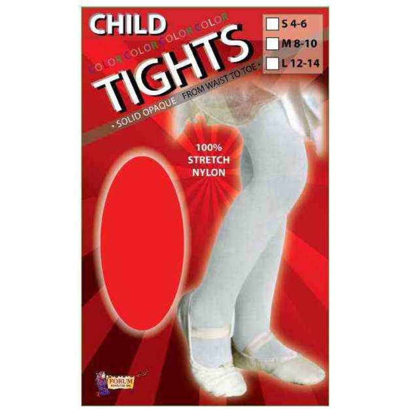 Solid Red Opaque Girls Full Length Stockings