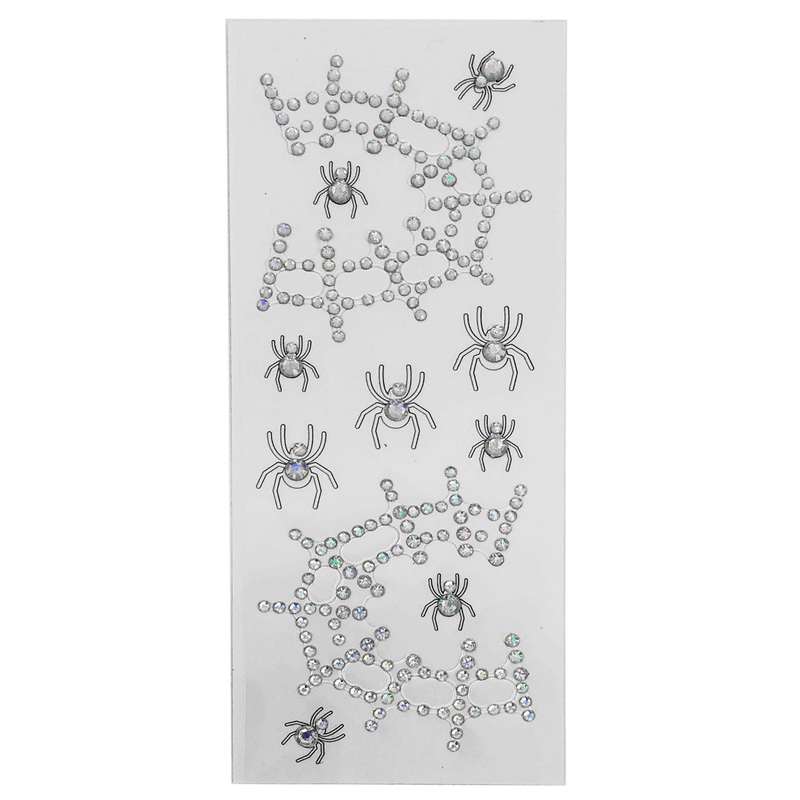 Spiders And Webs Halloween Temporary Face Tattoos And Jewels Set