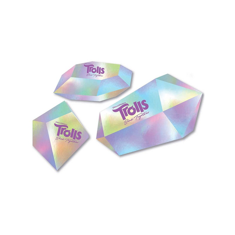 Trolls 3 Band Together 3 Pack 3D Crystal Table Decorations