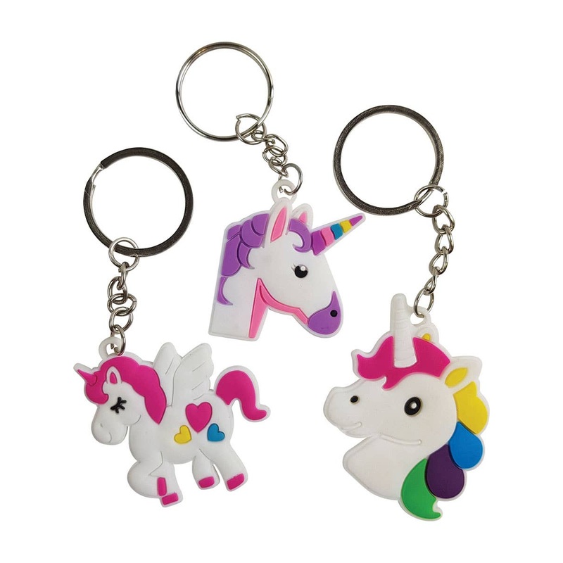 Unicorn Keyrings 3 Pack Party Favours