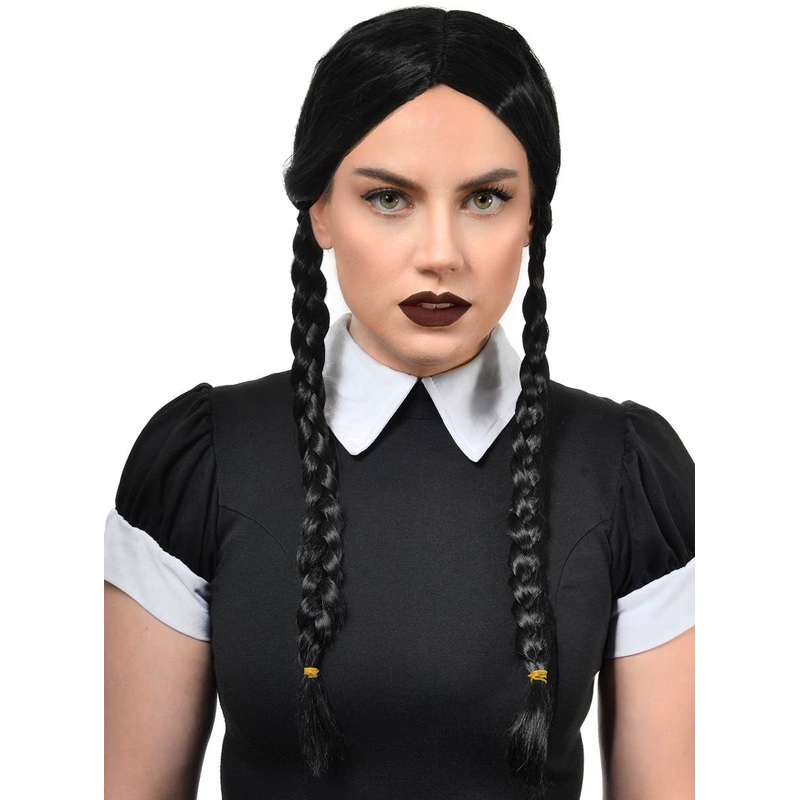 Wednesday Addams Womens Braided Halloween Costume Wig