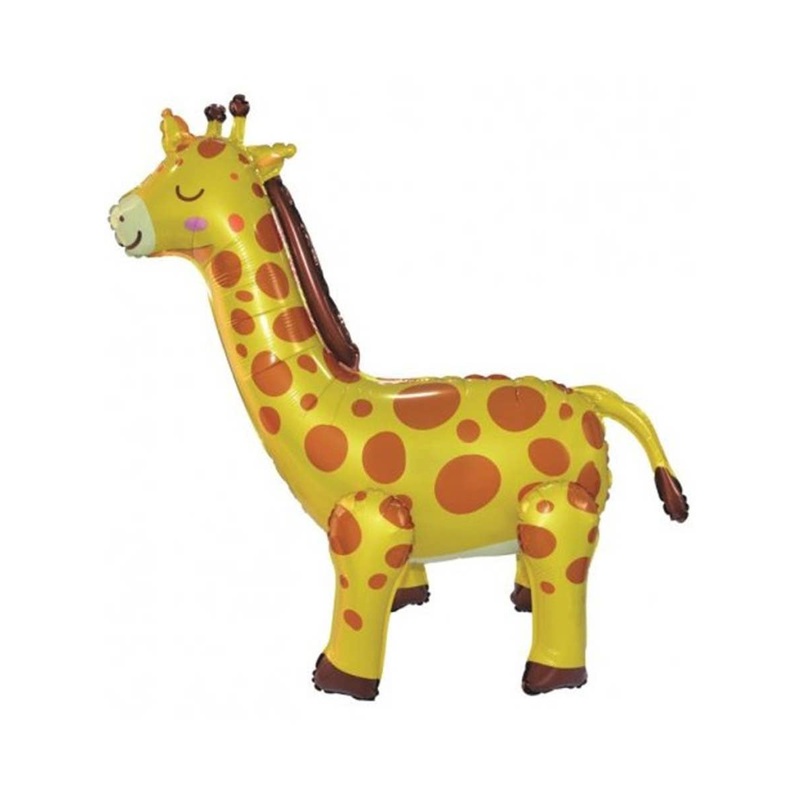 Yellow Giraffe Standing 69cm Tall Air Fill Foil Balloon
