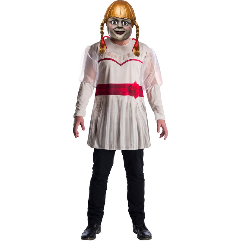 Annabelle Adults Halloween Costume Shirt And Mask
