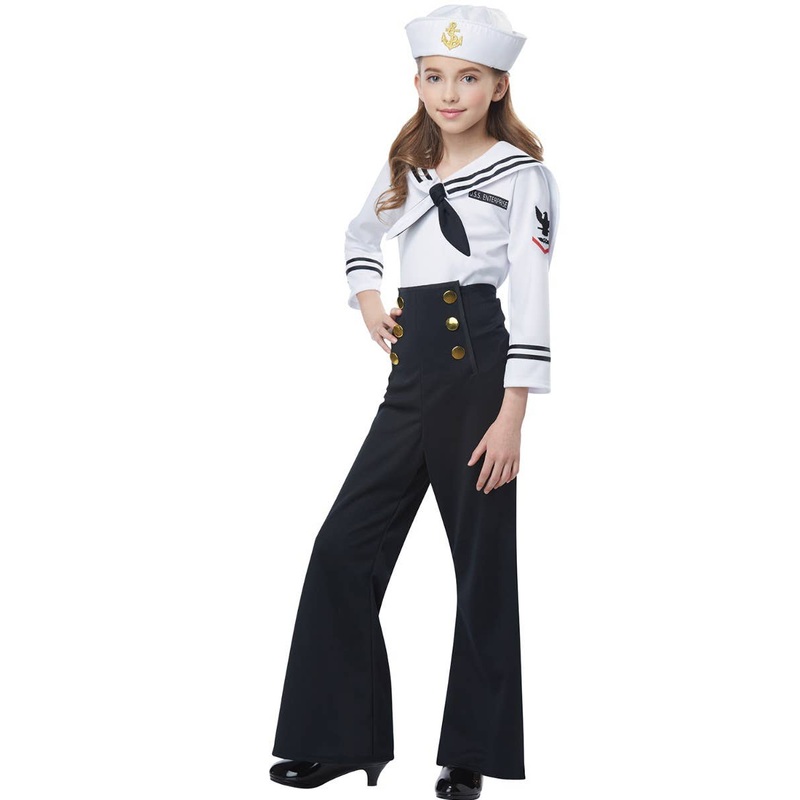Black Navy Sailor Uniform Girls Costume