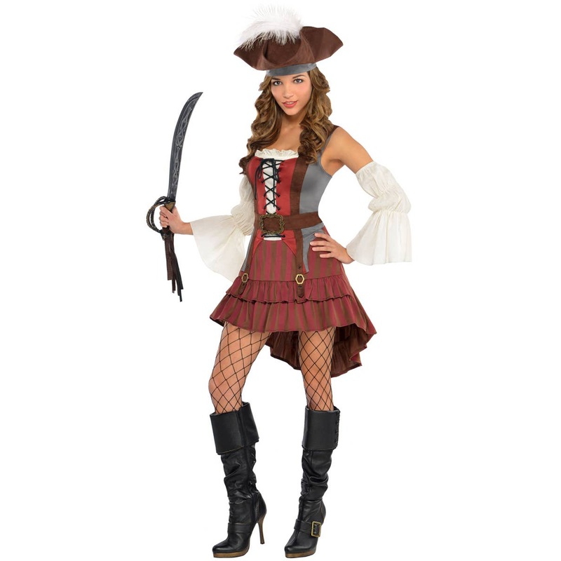 Castaway Pirate Womens Fancy Dress Costume