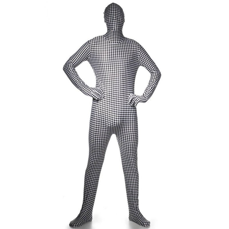 Checker Flag Adults Basic Skin Suit Costume