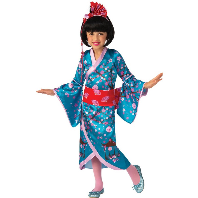 Cherry Blossom Princess Girls Japanese Kimono Costume