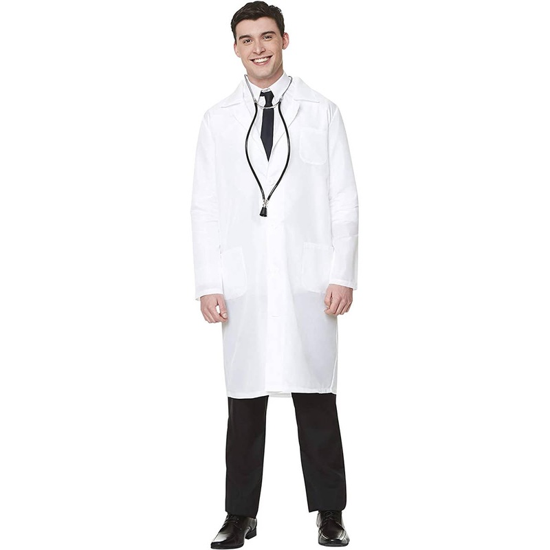 Clinical White Mid Length Mens Doctor's Coat Costume