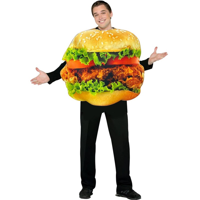 Crispy Chicken Burger Adults Funny Food Costume