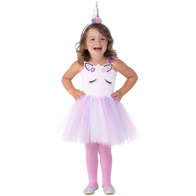 Cute Pink Unicorn Girls Dress Up Costume