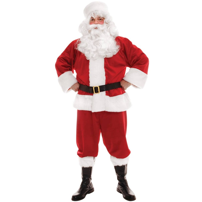 Deluxe Plush Red Santa Suit Plus Size Mens Costume