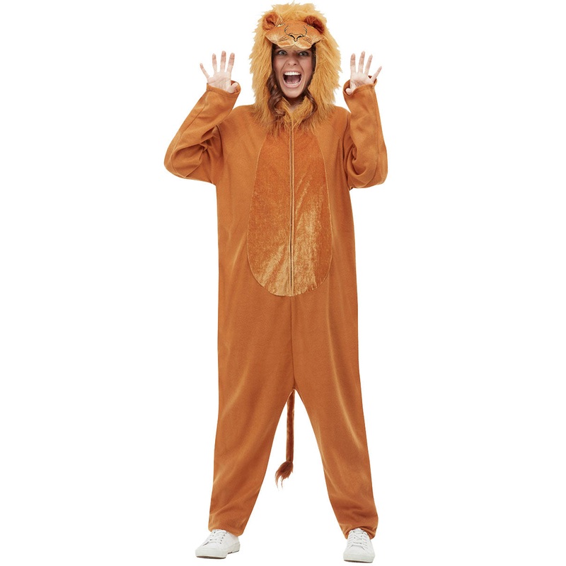 Furry Lion Womens Animal Onesie Costume