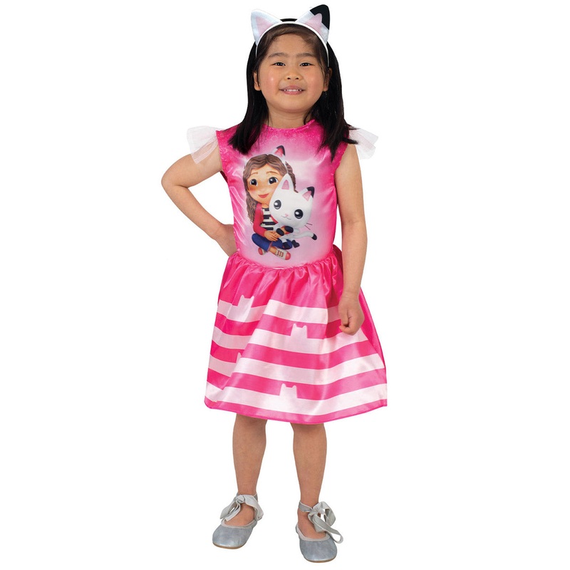 Gabbys Dollhouse Girls Pink Gabby And Pandy Costume