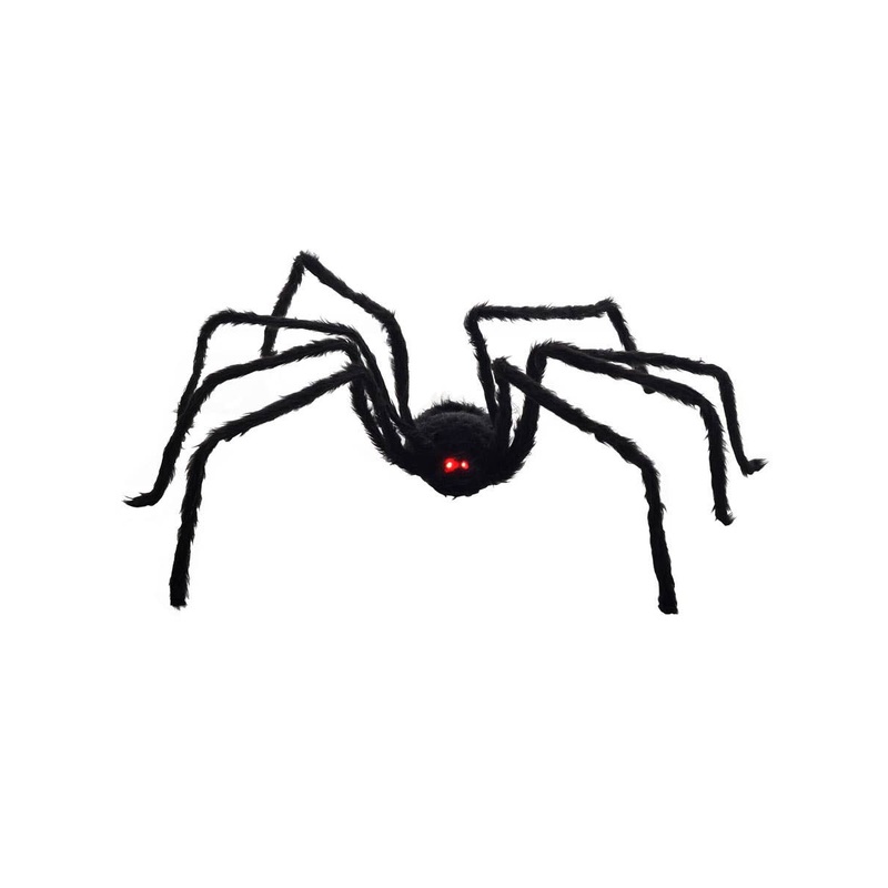 Giant Furry Black Animated Spider Halloween Decoration