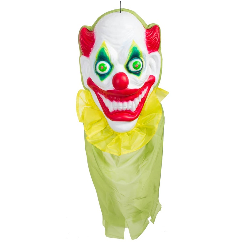 Giant Hanging Light Up Clown Head Halloween Decoration