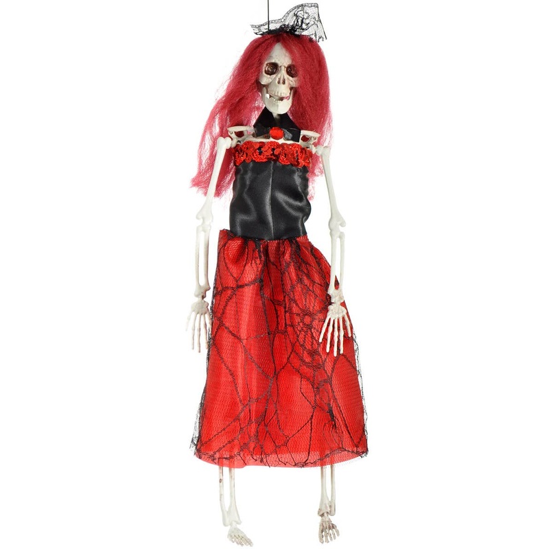 Hanging Elegant Skeleton Lady 41cm Halloween Decoration