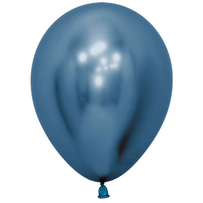 Metallic Reflex Blue Single Small 12cm Air Fill Latex Balloon