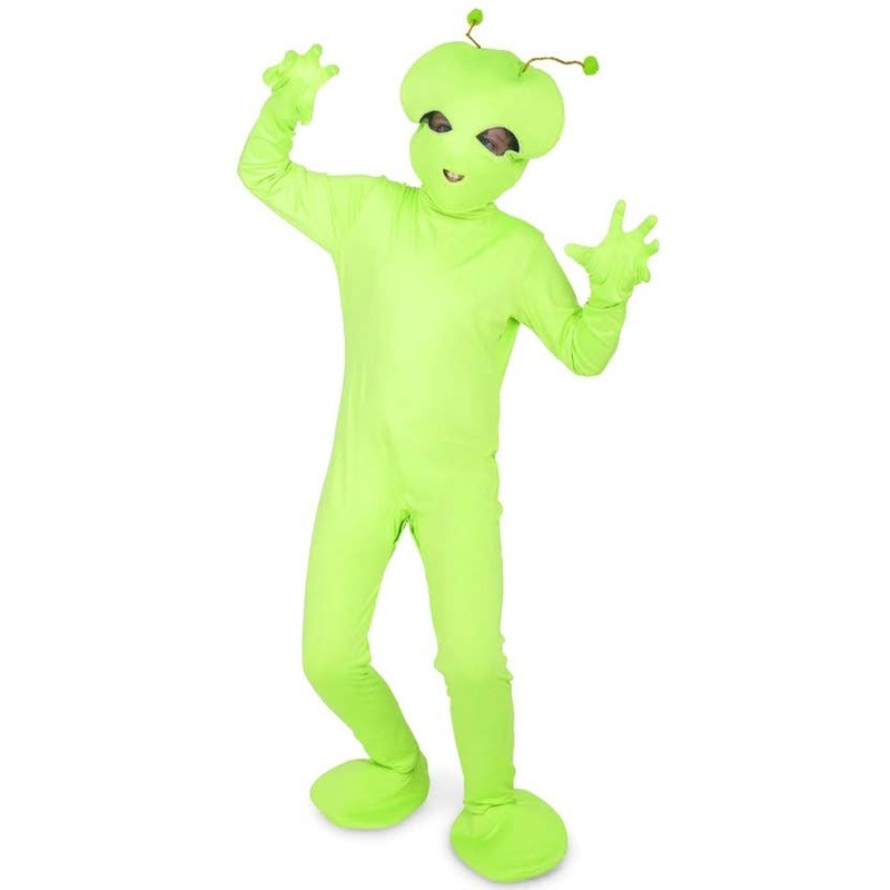 Neon Green Space Alien Boys Costume