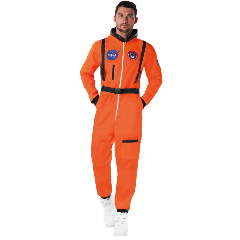 Plus Size Mens Orange NASA Space Astronaut Costume