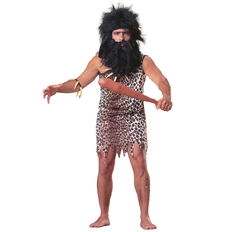 Prehistoric Mens Leopard Print Caveman Costume