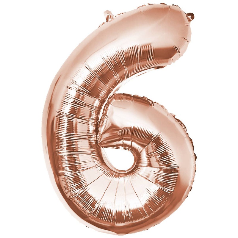 Rose Gold Giant 84cm Number 6 Foil Balloon