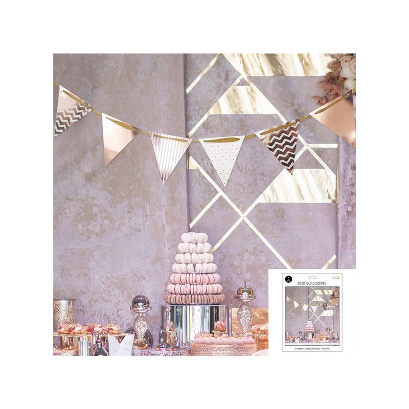 Rose Gold Multi Pattern Party Bunting