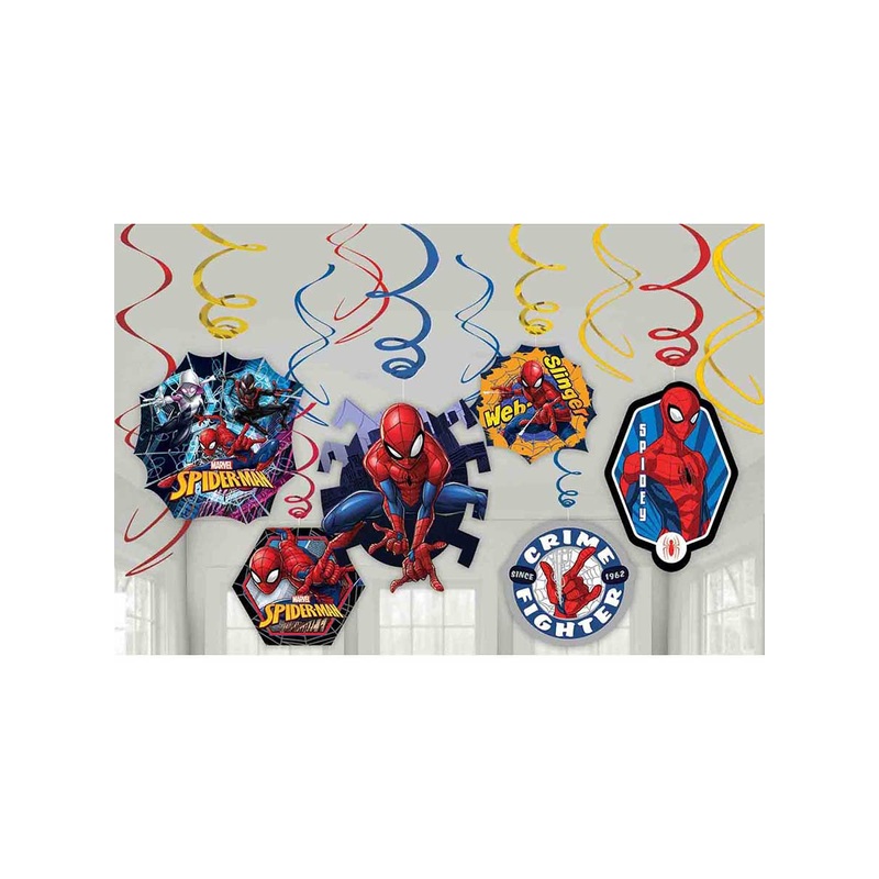 Spiderman Hanging Spirals Party Decoration