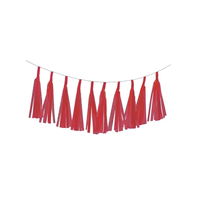 Standard Red 10 Pack 35cm Decorative Paper Tassels