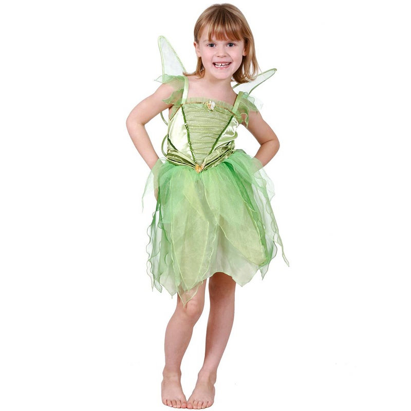 Tinker Bell Green Fairy Girls Fancy Dress Costume