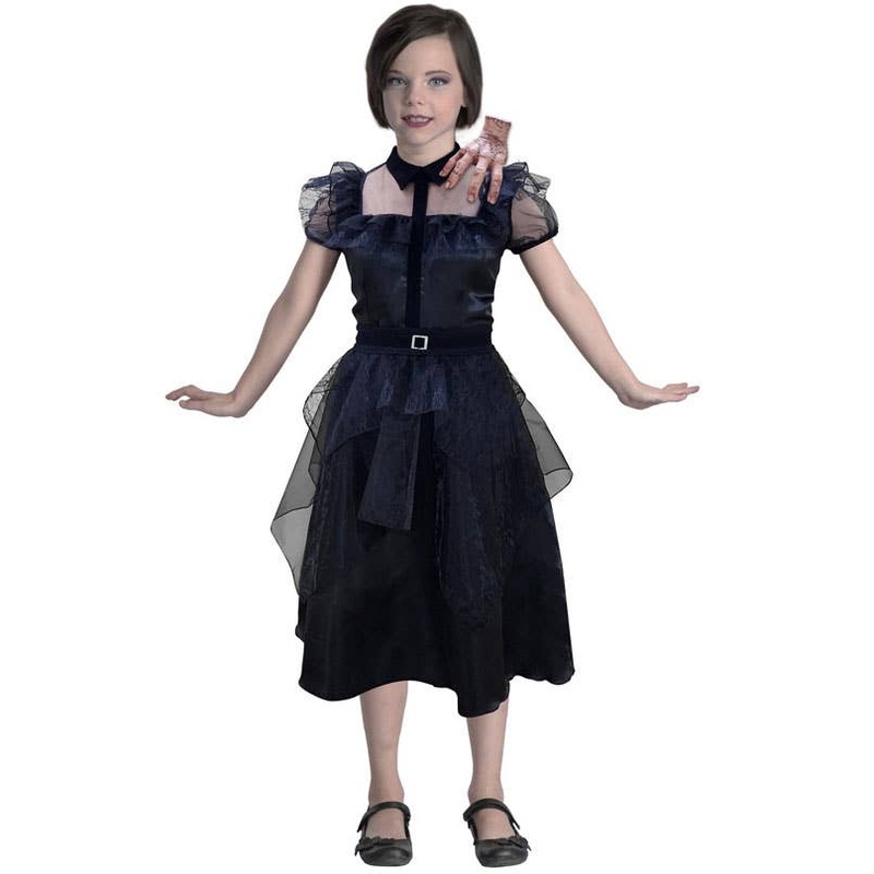 Wednesday Addams Girls Black Dance Dress Costume