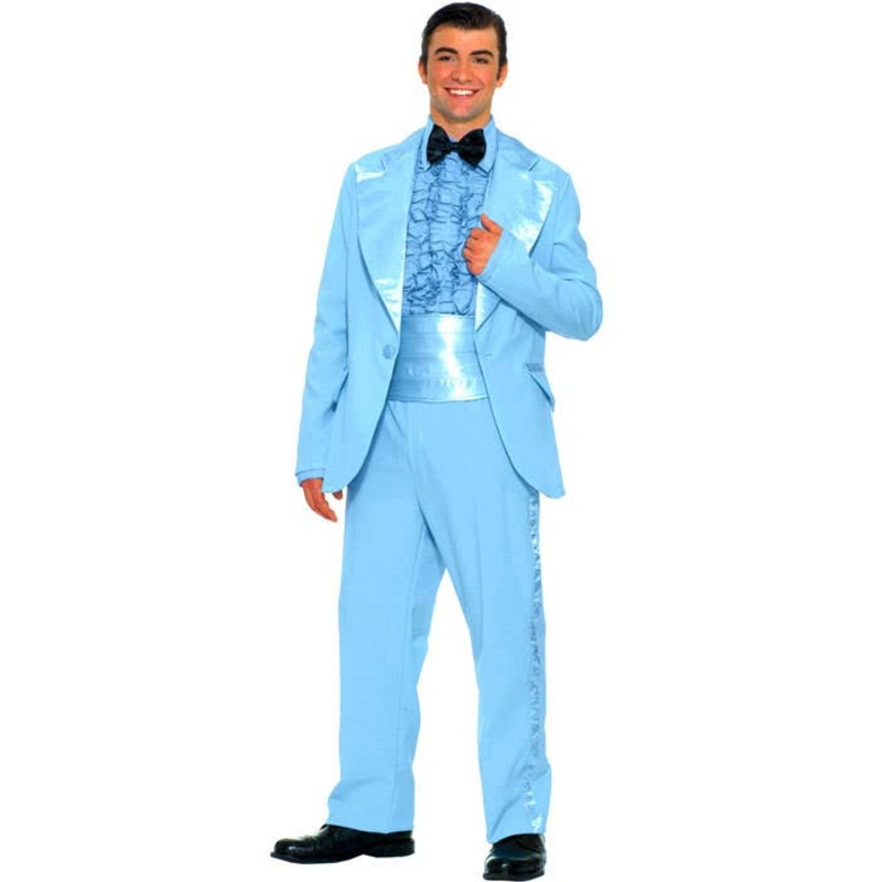 50s Mens Blue Prom King Tuxedo Dress Up Costume