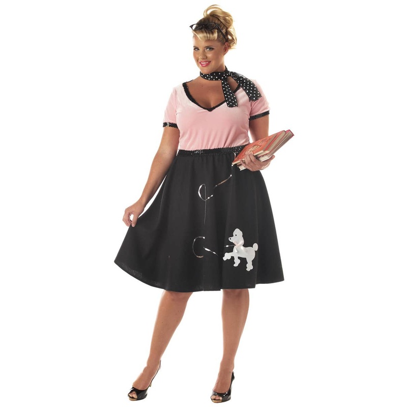 50s Sweetheart Plus Size Poodle Skirt Costume