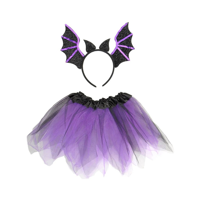 Bat Cutie Purple 2 Piece Girls Halloween Tutu Set