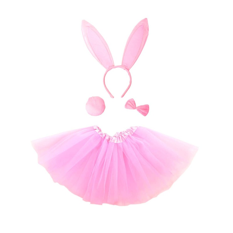 Charming Pink Girls Easter Bunny Costume Tutu Set