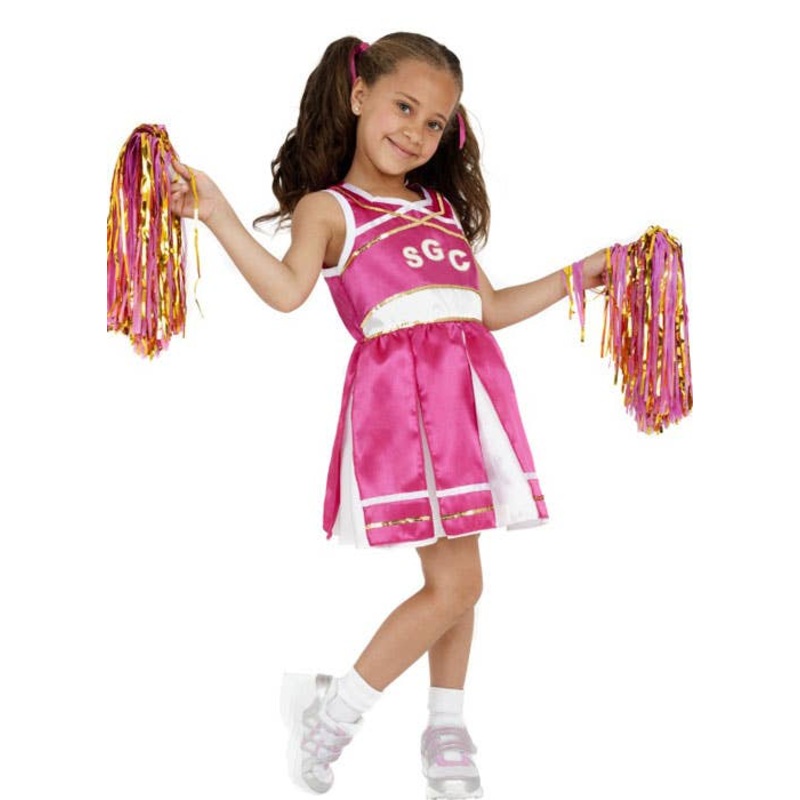 Cheerleader Girls Fancy Dress Costume