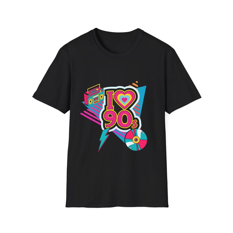 Colourful I Love 90s Print Plus Size Costume Shirt